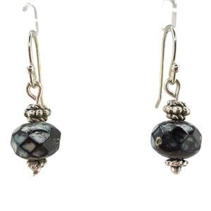 New Handcrafted Artisan Czech Glass and Silver Detail Dangle Earrings